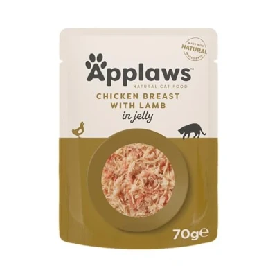 Afbeelding van Applaws Natuurlijk Kattenvoer voor Volwassen Katten, Premium Kipfilet met Lam in Gelei Verpakking van 16 x 70g Sachets
