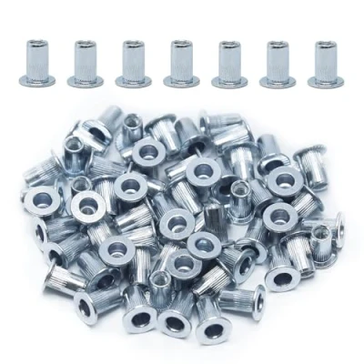 Afbeelding van CCLIFE 60 stuks M3 klinkmoeren en blindklinkmoeren, 7 mm x 9 mm, verzinkt koolstofstaal, ideale bevestiging voor staal, glasvezel kunststof
