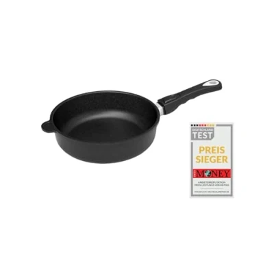 Afbeelding van AMT Gastroguss AMZN 720 Z20B stoofpan Ø 20 cm, hoogte 7 afneembare handgreep, gegoten aluminium (aluminium), Lotan® anti aanbaklaag voor vetvrij koken,