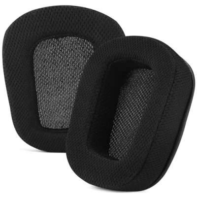 Afbeelding van Yizhet 1 paar Vervangende Oorkussens Voor Logitech G933 &amp; G633 Gaming Headset Traagschuim Zwart PU leer Hoofdtelefoon (Zwart)