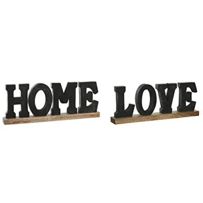 Afbeelding van Decoratieve figuren DKD Home Decor Zwart Bruin 40 x 5 15 cm (2 Stuks)