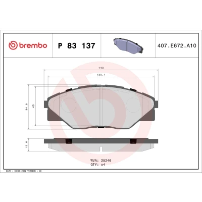 Afbeelding van Brembo Remblokset P 83 137