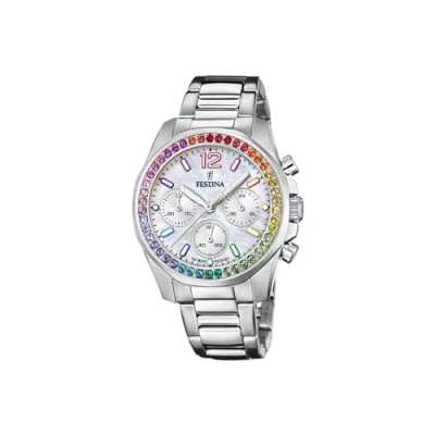 Afbeelding van Festina Chrono Rainbow zilveren dameshorloge F20606/2