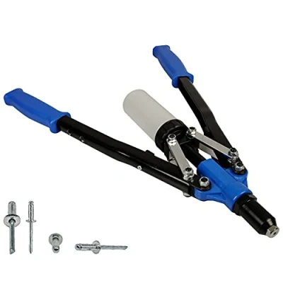 Afbeelding van HASKYY Hefboomklinknageltang blindklinknageltang incl. 150 aluminium popklinknagels 3,2/4,0/4,8/6,0/6,4