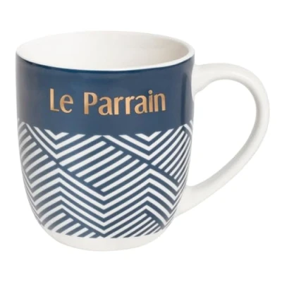 Afbeelding van Draeger Paris Blauwe Mok in keramische &quot;The Godfather&quot; Original Gift Idea vragen Godfather, geboorte, vriend Koffiekop met cadeaubon