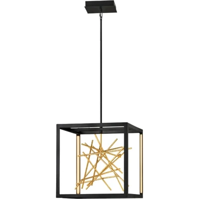 Afbeelding van Hinkley LED Pendelarmatuur Styx 48W 3000K 5234Lm 830 Black &amp; Gilded Gold
