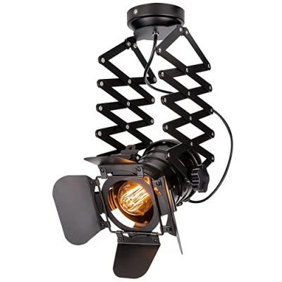 Afbeelding van Hobaca® E27 / E26 Loft industriële plafondspots, trekharmonica, arm, verlichtingssystemen, binnenverlichting, plafondverlichting, verlichting, vintage hanglamp, wandlamp