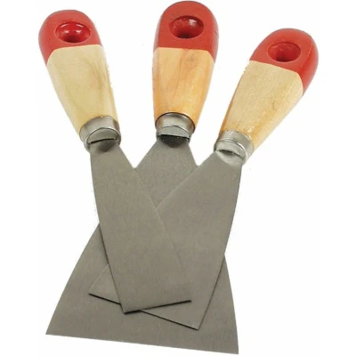 Afbeelding van Bruder Mannesmann Plamuurmessen set 3 delig 30 mm 50 80 staal hout