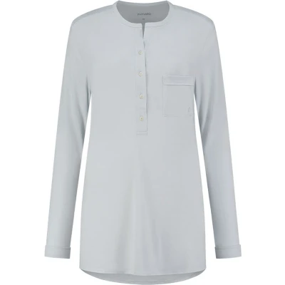 Afbeelding van Yumeko pyjamashirt dames jersey morning blauw m
