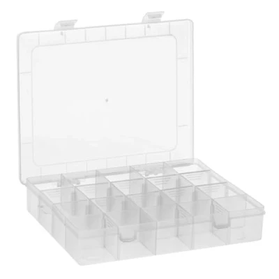 Afbeelding van Sorteerbox voor kleine onderdelen, opbergdoos, 20 vakken van 4 x cm, totale afmetingen: 20,8 cm 16,9 assortimentsdoos, ideale sorteerdoos om te knutselen, kralen