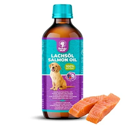 Afbeelding van Beauty Wuff Zalmolie voor honden, katten en paarden Rijk aan Omega 3 zuren Visolie hond (500 ml)
