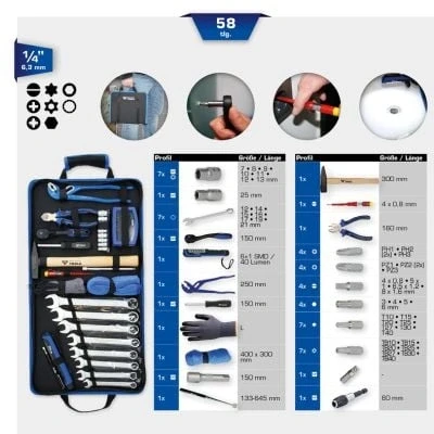 Afbeelding van KS TOOLS BT024064 Gereedschapset 58 6,3 (1/4&quot;) Vierkant