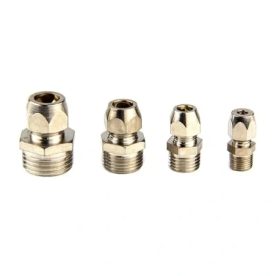 Afbeelding van 1/8&quot; 1/4&quot; 3/8&quot; 1/2&quot; BSP mannelijke draad 4 6 8 10 12 14 16mm OD Buis Messing Huls Knelkoppeling Connector Water Olie Gas(OD tube 8mm 1/2&quot;)