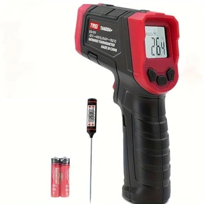Afbeelding van infrarood thermometer, digitale laser temperatuurmeter 32 C 400 temperatuurpistool (niet voor mensen) ideaal koken, braden, keuken, barbecue, vlees, suiker, vriezer,