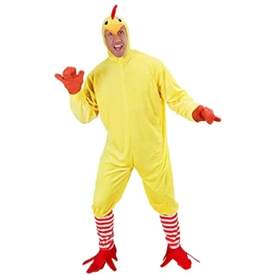 Afbeelding van Widmann Kip &amp; Haan Kalkoen Kuiken Eend Kostuum Toktapok Man Geel Medium Carnavalskleding Verkleedkleding