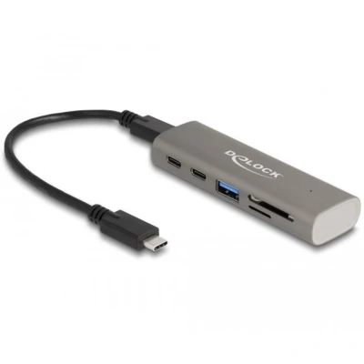 Afbeelding van Delock 3 Port USB 10 Gbps Hub inklusive SD und Micro Card Reader mi