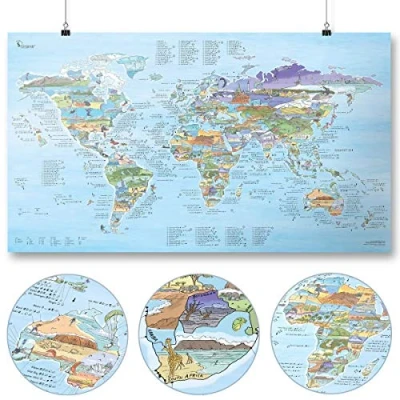 Afbeelding van Awesome Maps Kitesurf Wereldkaart Re writable Edition