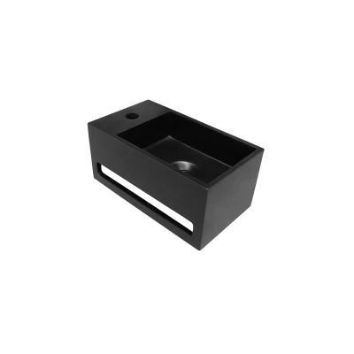 Afbeelding van Saniclear Bali mat zwarte solid surface fontein 36x20cm links