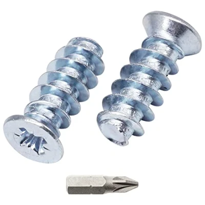 Afbeelding van SKIR&#039;CO (500 stuks) Verzinkte euroschroeven 6,3 x 16 mm, ladegeleiderschroeven, platte verzonken kop, scharnierschroeven