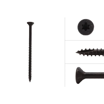 Afbeelding van Zwarte Schroeven Verzinkt 5 x 80 mm Torx 20 met Snijpunt 50 Stuks