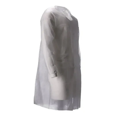 Afbeelding van Bezoekersjassen CMT Bezoekersjas PP Non Woven met Drukknopen 30gr Wit Maat XL