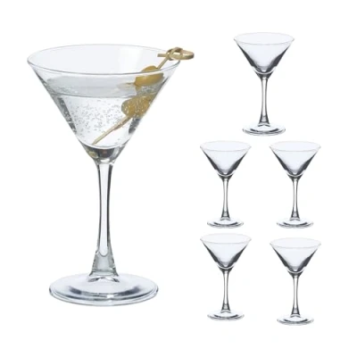 Afbeelding van Relaxdays martini glazen set van 6 140 ml vaatwasserbestendige cocktailglazen