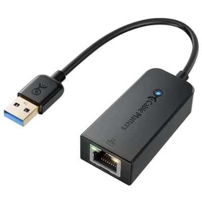 Afbeelding van Cable Matters USB naar Ethernet adapter (USB 3.0 Ethernet) biedt ondersteuning voor 10/100/1000 Mbps Network, in zwart