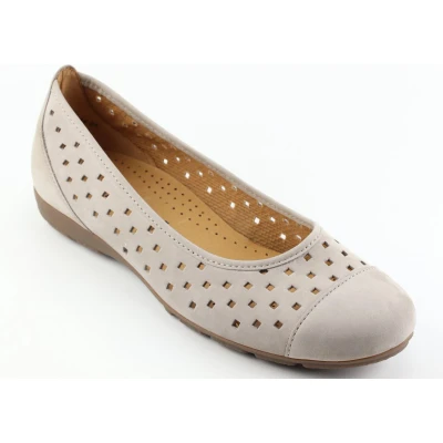 Afbeelding van Gabor Ballerina&#039;s, Dames, Maat: 39, Leinen Veloursleer