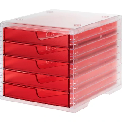 Afbeelding van Ladebox styro® styroswing light, 5 laden, uittrekstop &amp; verzonken greep, stapelbaar, B 270 x D 340 H 255 mm, polystyreen, diverse kleuren