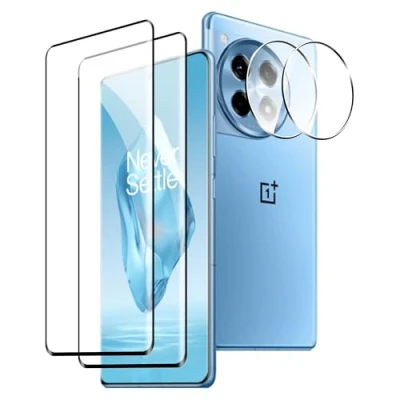 Afbeelding van Rojeuinn Pantserfolie voor Oneplus 12R, beschermfolie, 2 stuks veiligheidsglas + camerabescherming, 9H hardheid, krasbestendige displaybeschermfolie, HD displaybeschermfolie
