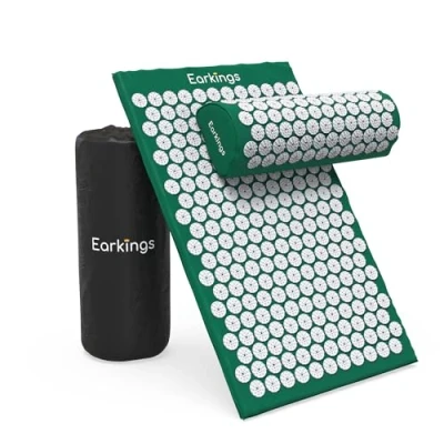 Afbeelding van Spijkermat Acupressuur Mat Shakti met Massagebal en Draagtas Massagemat 68x42x2 cm Earkings Groen