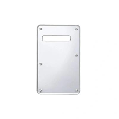 Afbeelding van Musiclily 6 Schroefgaten Gitaar Backplate voor Fender USA/Mexican Standard Stratocaster Modern Style, 1 laags Silver Mirror Acrylic