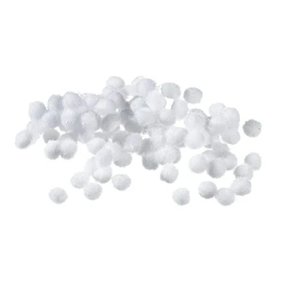 Afbeelding van Efco Pompons, polyamide, wit, 7 mm, 100 stuks