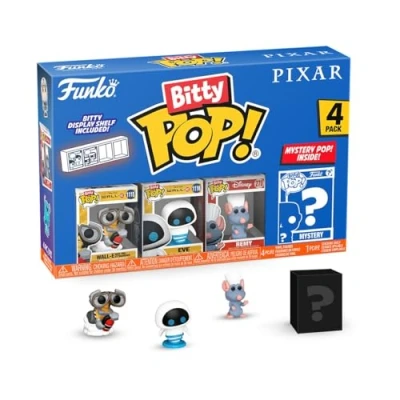 Afbeelding van Funko Bitty POP! Pixar WALL E 4 Pack E, EVE, MO, en een Mystery Figureen verrassingsmysterie minifiguur 0,9 inch (2,2 cm) Collectie