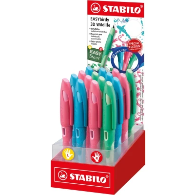 Afbeelding van Stabilo Easybirdy Vulpen 3d Wildlife, Display Van 16 Stuks