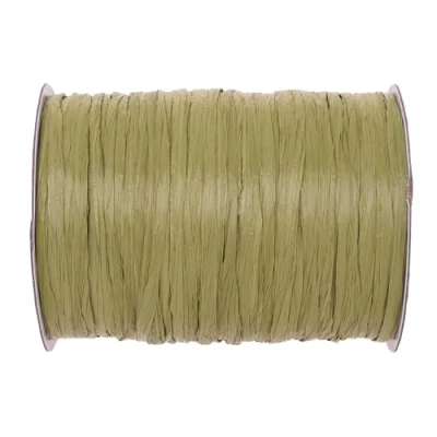 Afbeelding van GLOREX 6 9400 610 raffia raffia, 100 m matte op rol, olijf voor handwerk, decoratie of bloemstukken, boeketten en ander bloemwerk