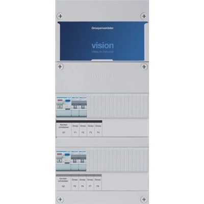 Afbeelding van Hager groepenkast 1 fase 4 groepen, 2 Aardlekschakelaars P 220 x 475mm