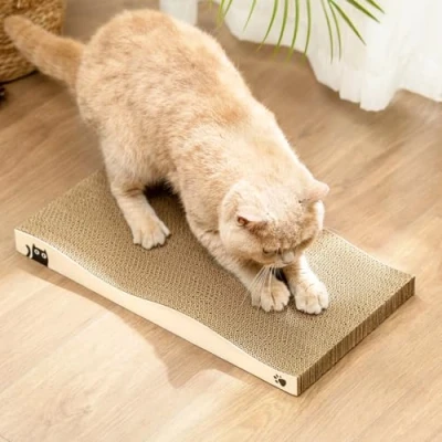 Afbeelding van Krabmat voor Katten van Golfkarton, Stevige en Duurzame krabplank karton Kraskarton Met Dubbelzijdig Gebruik, Recyclable Kattenkruid