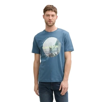 Afbeelding van TOM Tailor Tshirt print, Heren, Maat: Large, Mystical blue