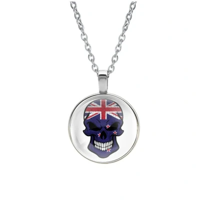 Afbeelding van Ketting Glas Schedel Vlag Nieuw Zeeland
