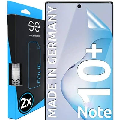Afbeelding van 3D Screenprotector voor Samsung Galaxy Note 10 Plus [2 stuks smart engineered] Volledig dekkende, transparante screenprotector, vriendelijk beschermhoesjes, Geen glas maar TPU folie