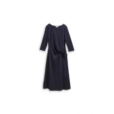 Afbeelding van TOM Tailor MIDI MIT Knotendetail Jerseyjurk, Dames, Maat: 34, Lunar eclipse