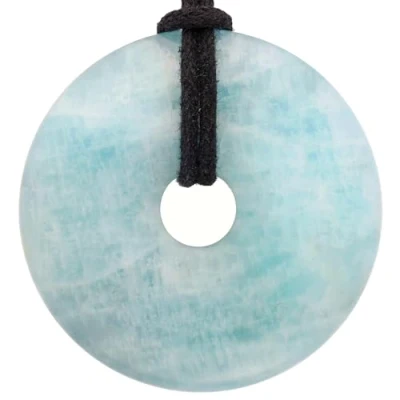 Afbeelding van Lebensquelle Plus Aquamarijn donut Ø 40 mm edelsteen hanger, halfedelsteen,
