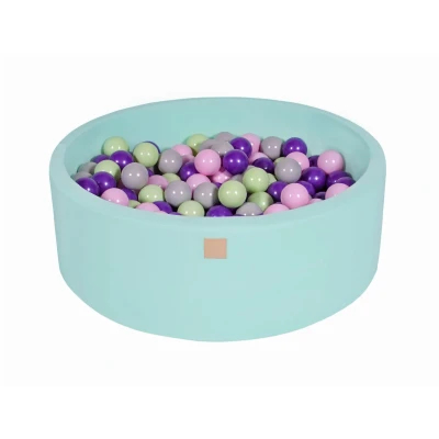Afbeelding van Katoenen Ballenbak in Mint Kleur Ballenbakje België Pastel Roze/Grijs/Violet/Lichtgroen