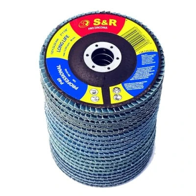 Afbeelding van S&amp;R Waaierslijpschijven, set, 20 stuks, 125 x 22,23 mm, professionele kwaliteit, lamellenslijperset voor staal, roestvrij elk 5 korrel P40/60/80/120