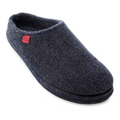 Afbeelding van Andrés Machado Sloffen Jongens/Sloffen Meisjes voor zomer/winter AM001 Buitenzijde in vilt/Rubber zool tegen uitglijden Donker blauw, EU 43