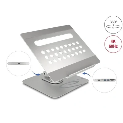 Afbeelding van Delock Tablet und Notebook Ständer mit eingebauter Dockingstation 4K