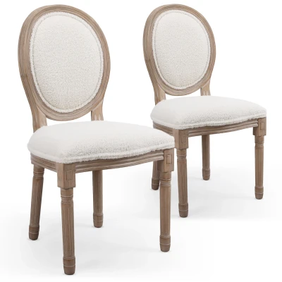 Afbeelding van Set van 2 Louis XVI medaillonstoelen Crème Menzzo