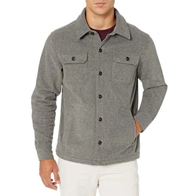 Afbeelding van Amazon Essentials Polar Fleece Shirt Jacket met lange mouwen voor heren,Houtskool Hei,XS