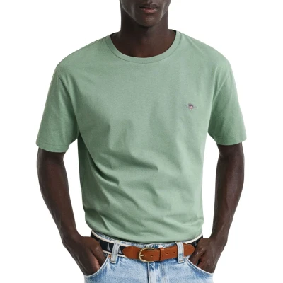 Afbeelding van GANT REG Shield SS Tshirt basic, Heren, Maat: Large, Kalamata green